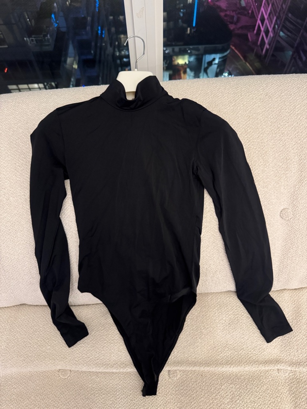 Zara Black Long-Sleeve Turtleneck Bodysuit